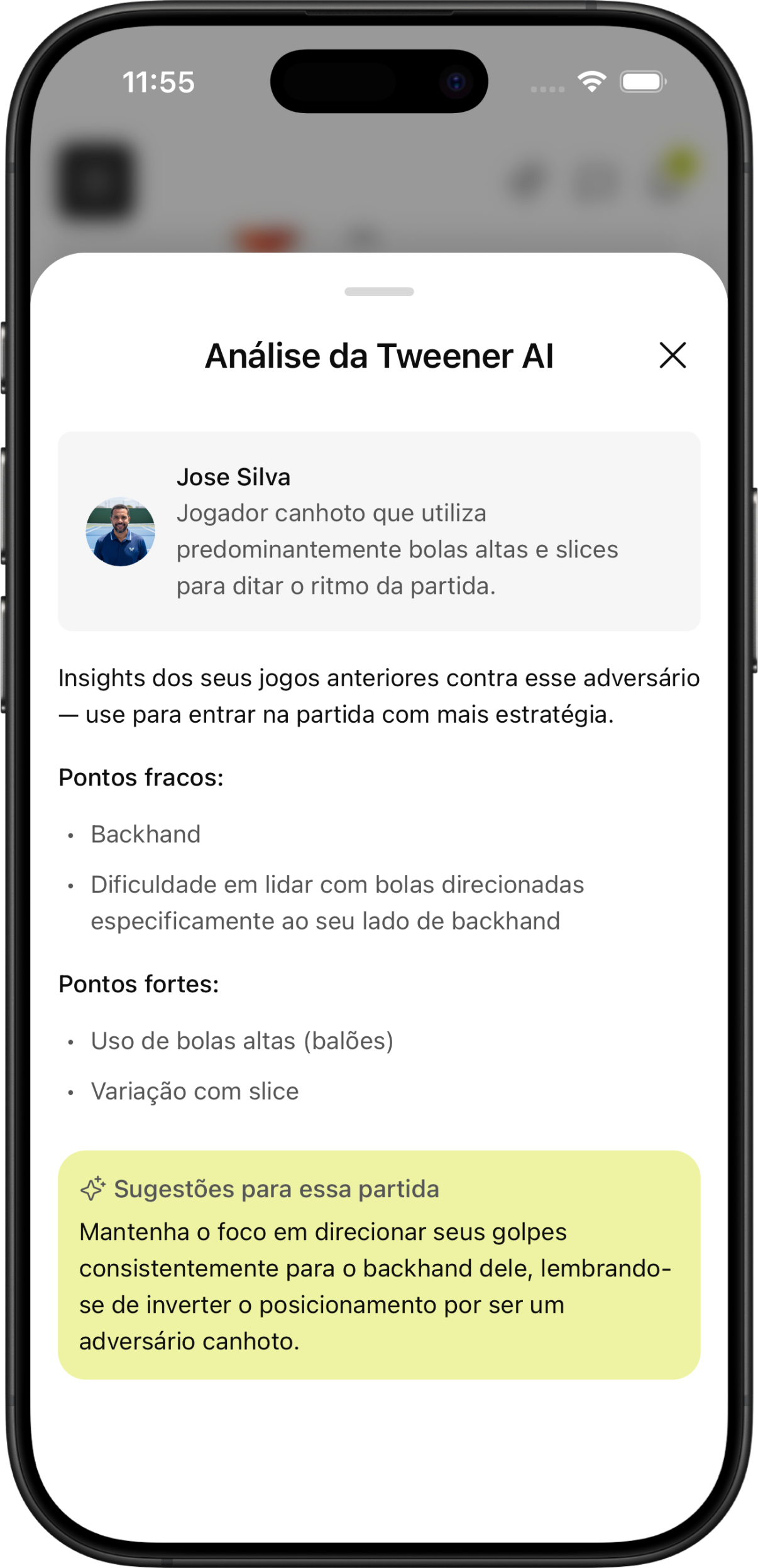 Card de scouting pré-jogo