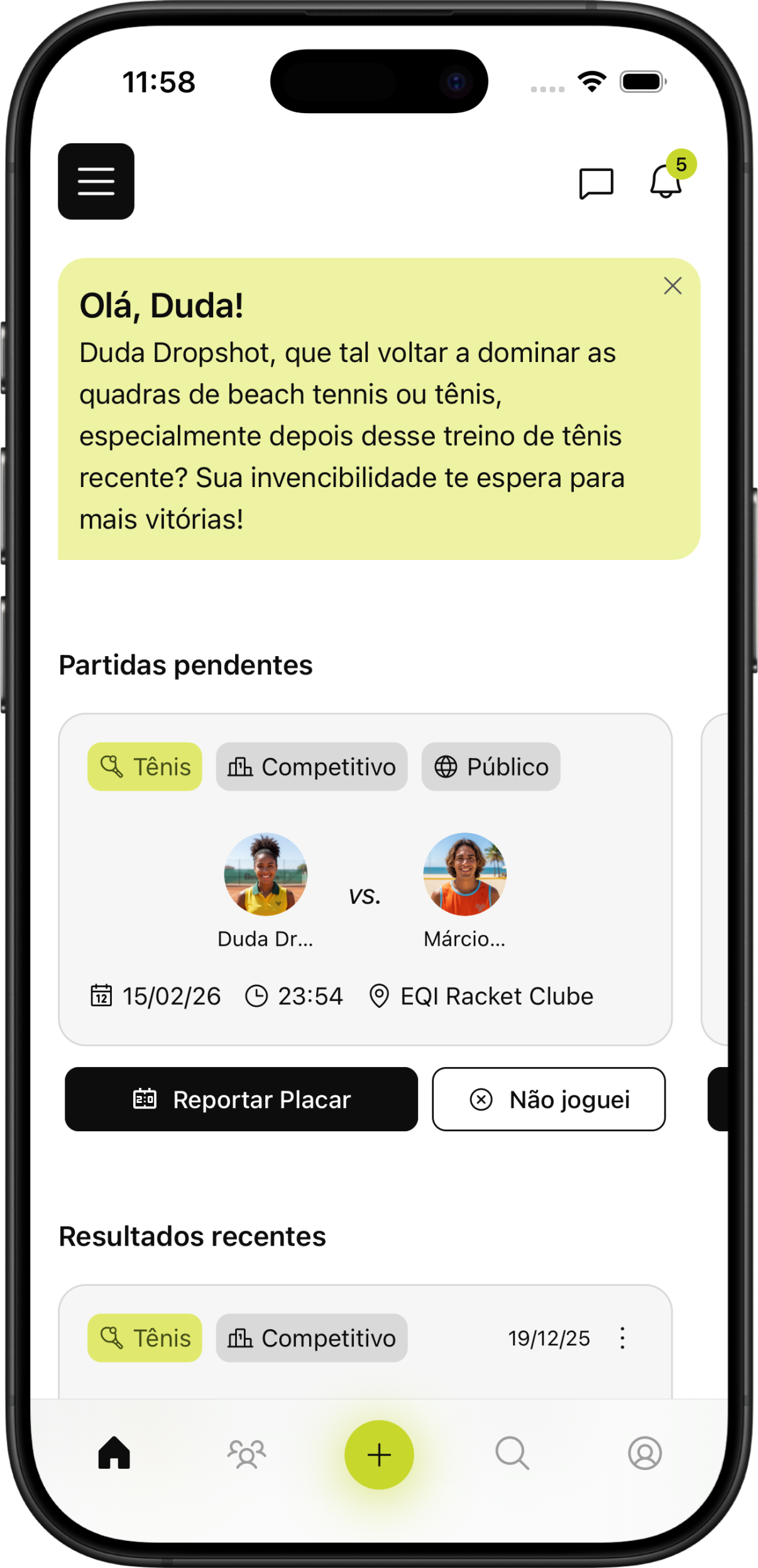 Tela inicial do Tweener